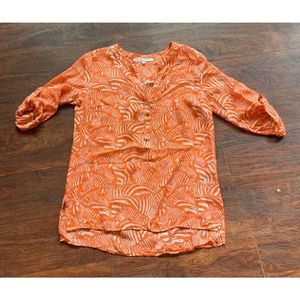 Trina Turk Orange Zebra Print Tunic